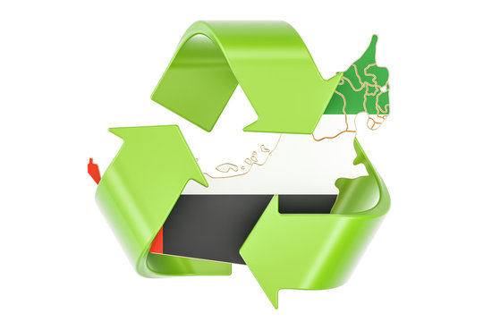 Recycling in UAE concept, 3D rendering