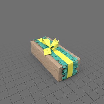 Birthday present with yellow ribbon