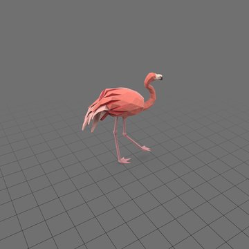 Stylized flamingo with leg raised