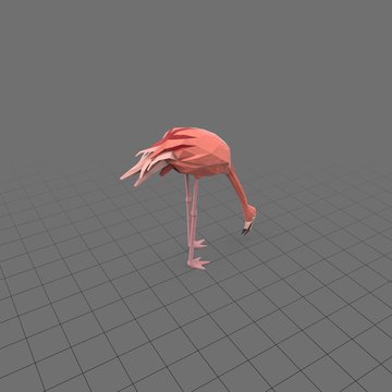 Stylized flamingo eating