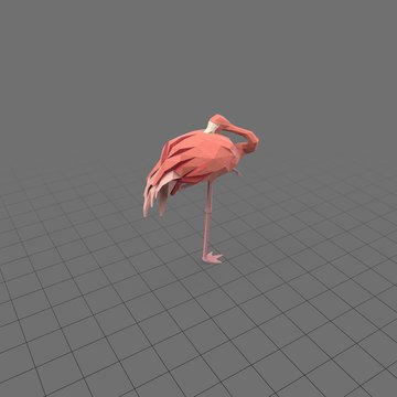 Stylized flamingo sleeping