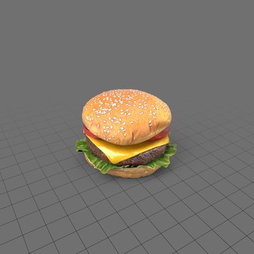 Cheeseburger with sesame seed bun