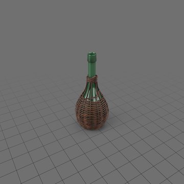 Glass jug in dark colored basket