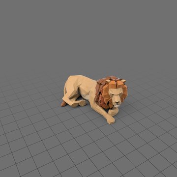 Stylized lion lying down