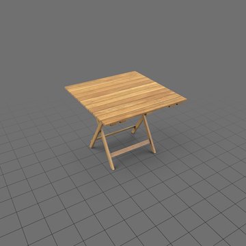 Square folding wood patio table