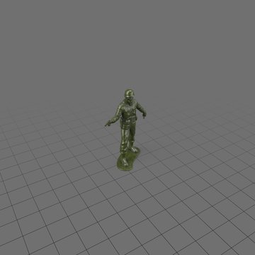 Green plastic soldier with pistol