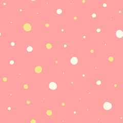 Baby Fun Hand Drawn Dots Asymmetrical Seamless Pattern, Dotted Swiss