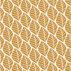 Fototapeta na wymiar Vector illustration of leaves seamless pattern. Floral organic background. Hand drawn leaf texture.