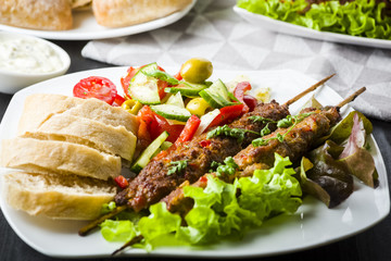 Skewers of minced meat