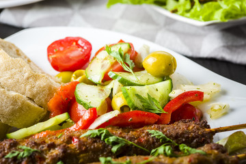 Skewers of minced meat