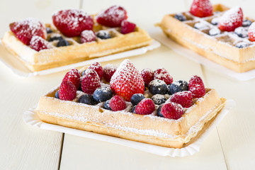 Waffles with fruit