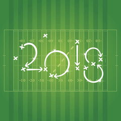 2018 American Football strategy goal white green background vector