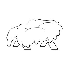Christmas Empty Jesus Manger Vector Outline Icon Symbol Design. Vector Christmas illustration isolated on white background