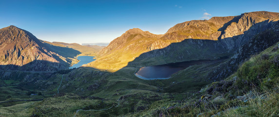 Panoramic View of Cwm Idwal in North Wales, UK