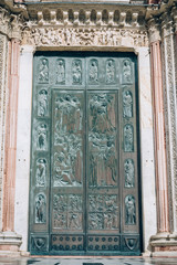 Main door of Siena Cathedral, Tuscany, Italy