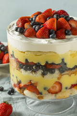 Sweet Homemade Strawberry Trifle Dessert