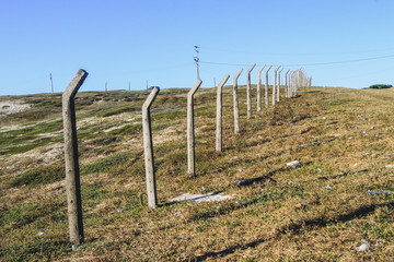 Fototapeta premium Abandoned fence on a prairie