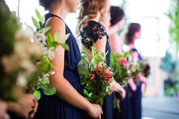 Bridesmaid Close-up Wedding Ceremony Blue Dress