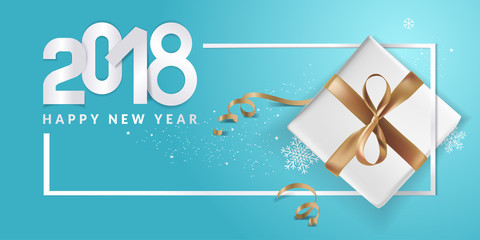 Elegant New Years greeting card. Vector illustration concept for greeting cards, web banner, flayer brochure, party invitation card.