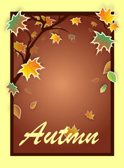 Naklejka na ściany i meble Autumnal frame with bright maple leaves/Autumnal frame with bright maple leaves