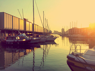 Picturesque sunset in Genoa, Italy