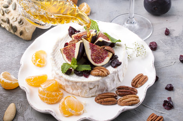 cheese with white mold and figs