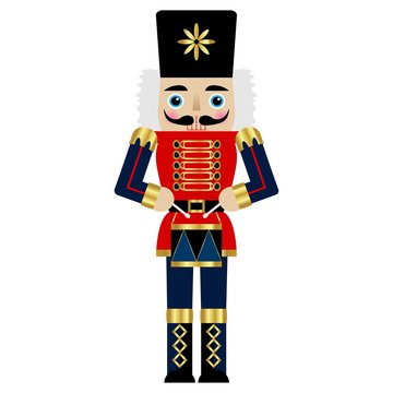 Vector illustration of a nutcracker with a drum