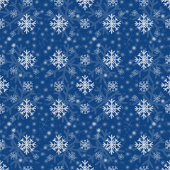 pattern con fiocchi di neve su sfondo blu