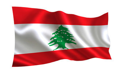 Lebanon flag. A series of "Flags of the world."  (The country - Lebanon flag) 