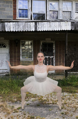 Woman ballerina with pointe shoes © Rob Byron