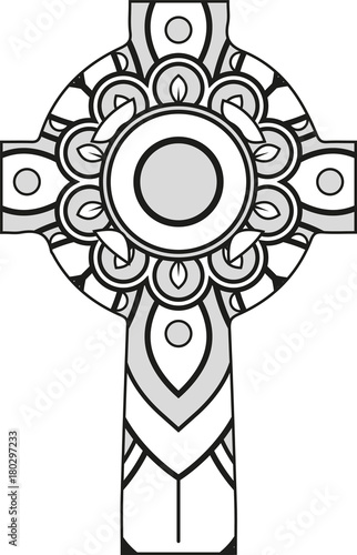 Download "Vector illustration of a mandala cross silhouette" Stock ...