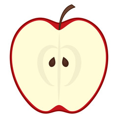  Vector Half of Red Apple