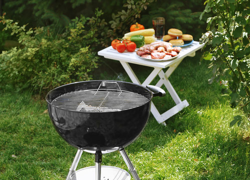 Barbecue grill on backyard