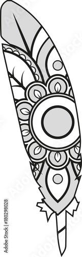 Download "Vector illustration of a mandala feather silhouette ...