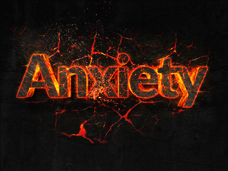 Fototapeta na wymiar Anxiety Fire text flame burning hot lava explosion background.
