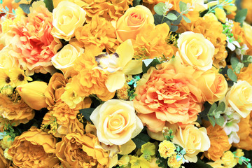 Yellow roses flower background