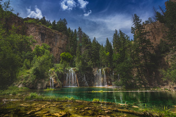Serene Hanging Lake Waterfalls