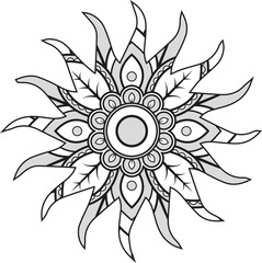 Vector illustration of a mandala sun silhouette