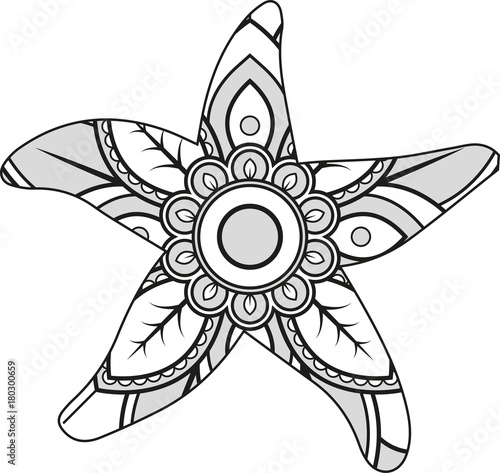 Download "Vector illustration of a mandala starfish silhouette ...
