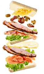 open floating sandwich