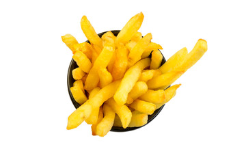 french fries in black glass