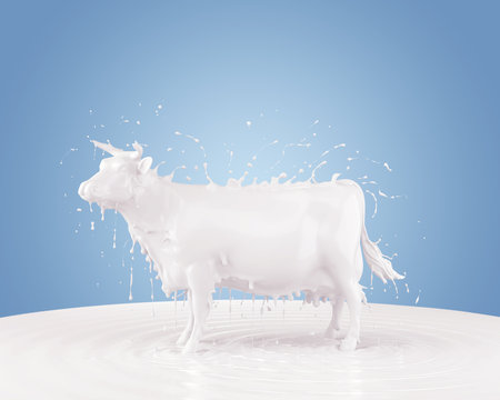 Splash of milk in form of Cow Shape