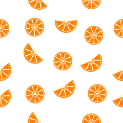 Seamless pattern orange slices vector illustration