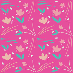 Fototapeta na wymiar Small flowers pink tone , illustration with colorful .
