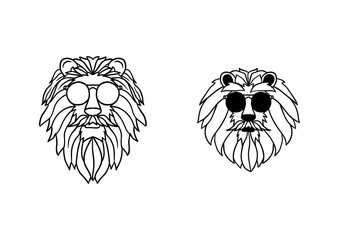 Majestic Lion Head with Glasses