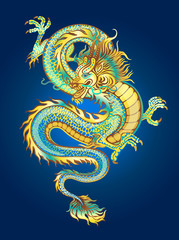 Fototapeta premium golden shimmering dragon