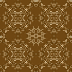 Brown background pattern. Seamless pattern background in vintage style. Vector image