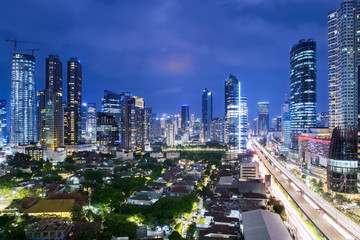 Fototapeta na wymiar Beautiful cityscape in Kuningan CBD Jakarta
