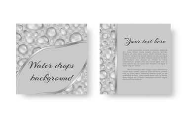 Invitation card design for an environmental event with bright shiny drops of water.