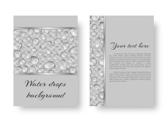A brochure template with an eco-friendly background of shiny drops of dew.